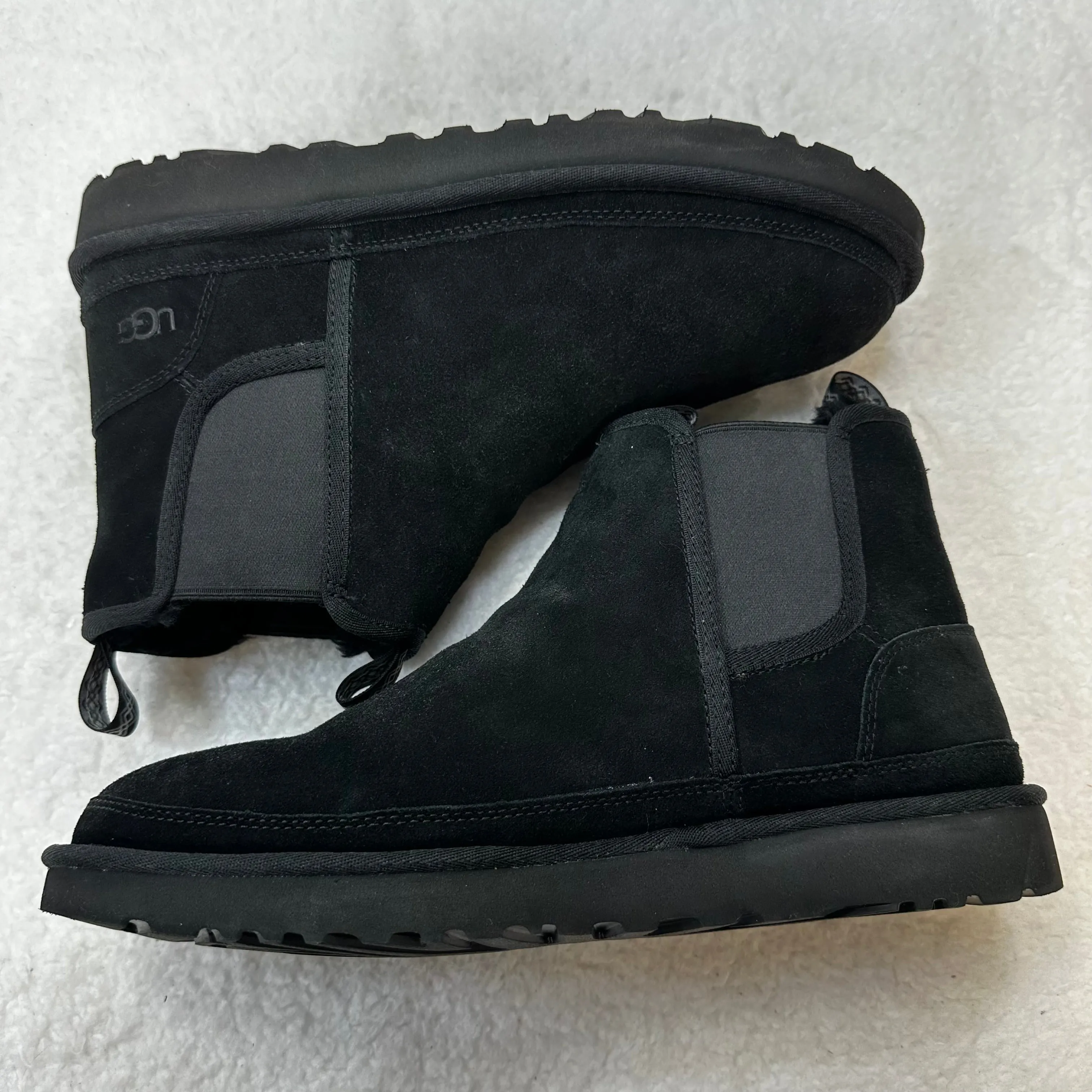 Black Boots Ankle Flats Ugg, Size 12