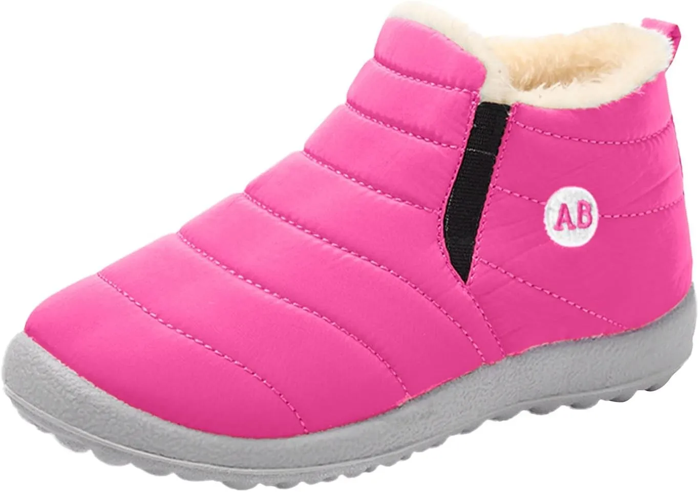 Boys Girls House Solid Plush Sneakers Winter Hot Boots Flat Splashing Fuzzy Warm Short Tube Snow Boots High Heel Boots