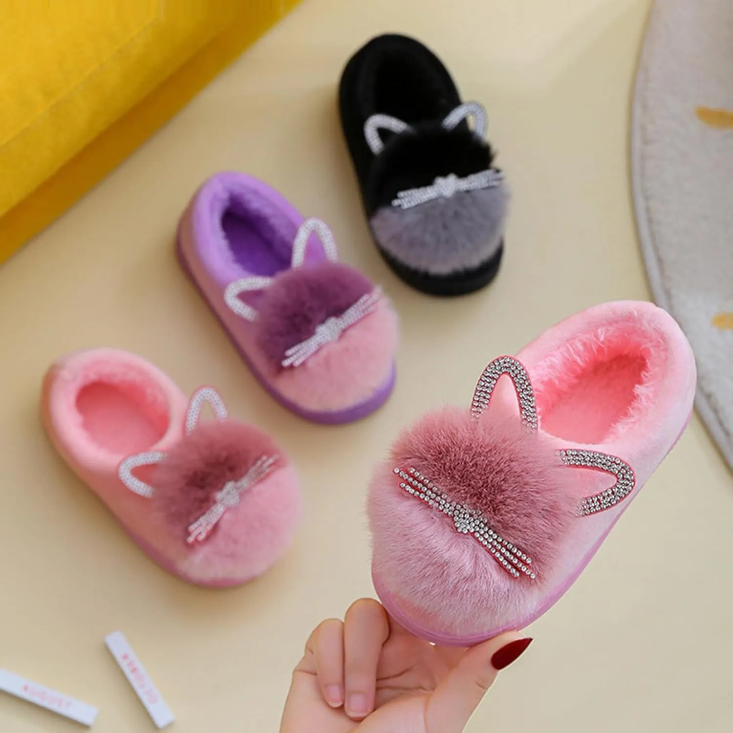 Boys Hard Sole Slippers Kids Children's Boys Girls Fashion Shoes Plush Shoes Indoor Warm And Cute Boys Flip Flops Size 6
