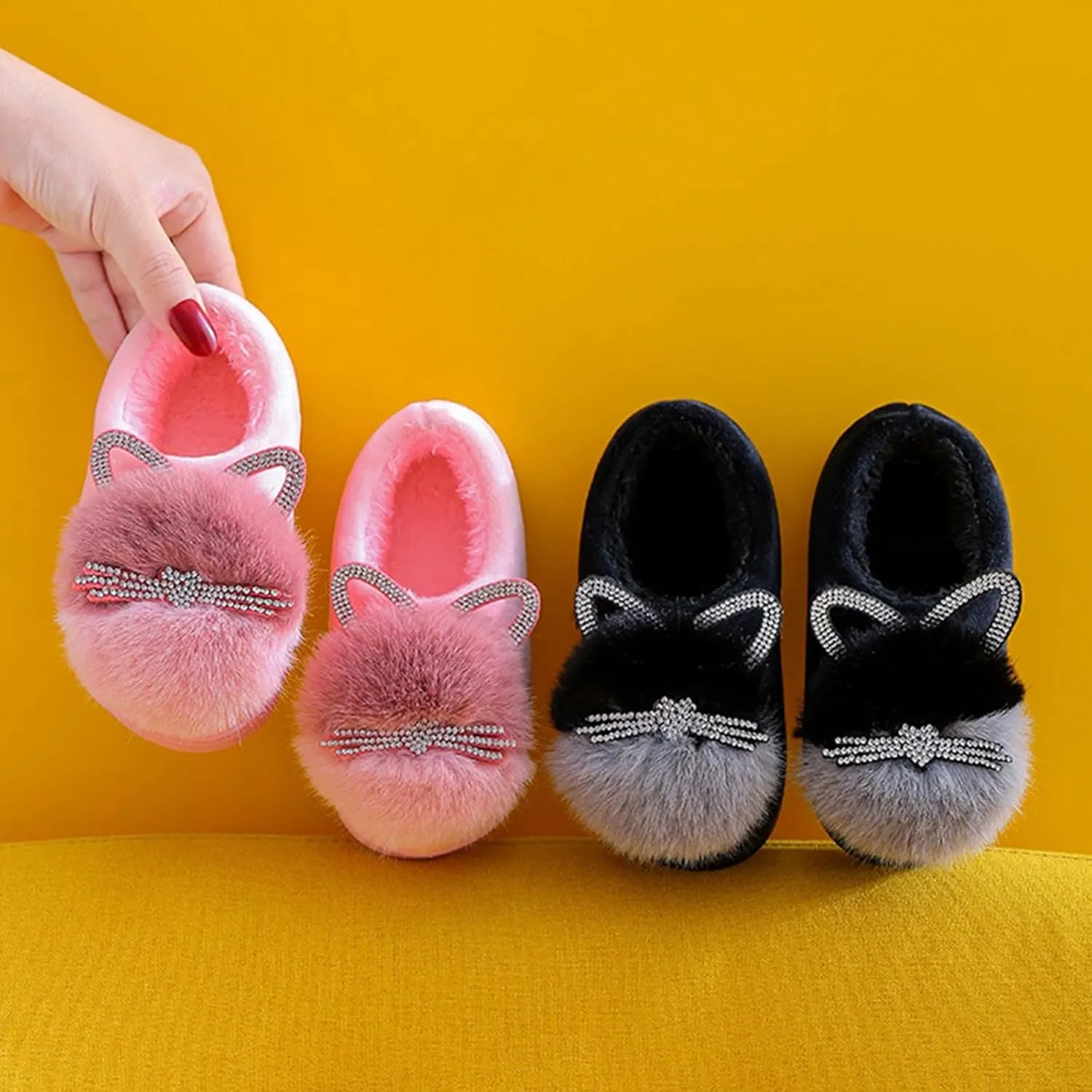 Boys Hard Sole Slippers Kids Children's Boys Girls Fashion Shoes Plush Shoes Indoor Warm And Cute Boys Flip Flops Size 6