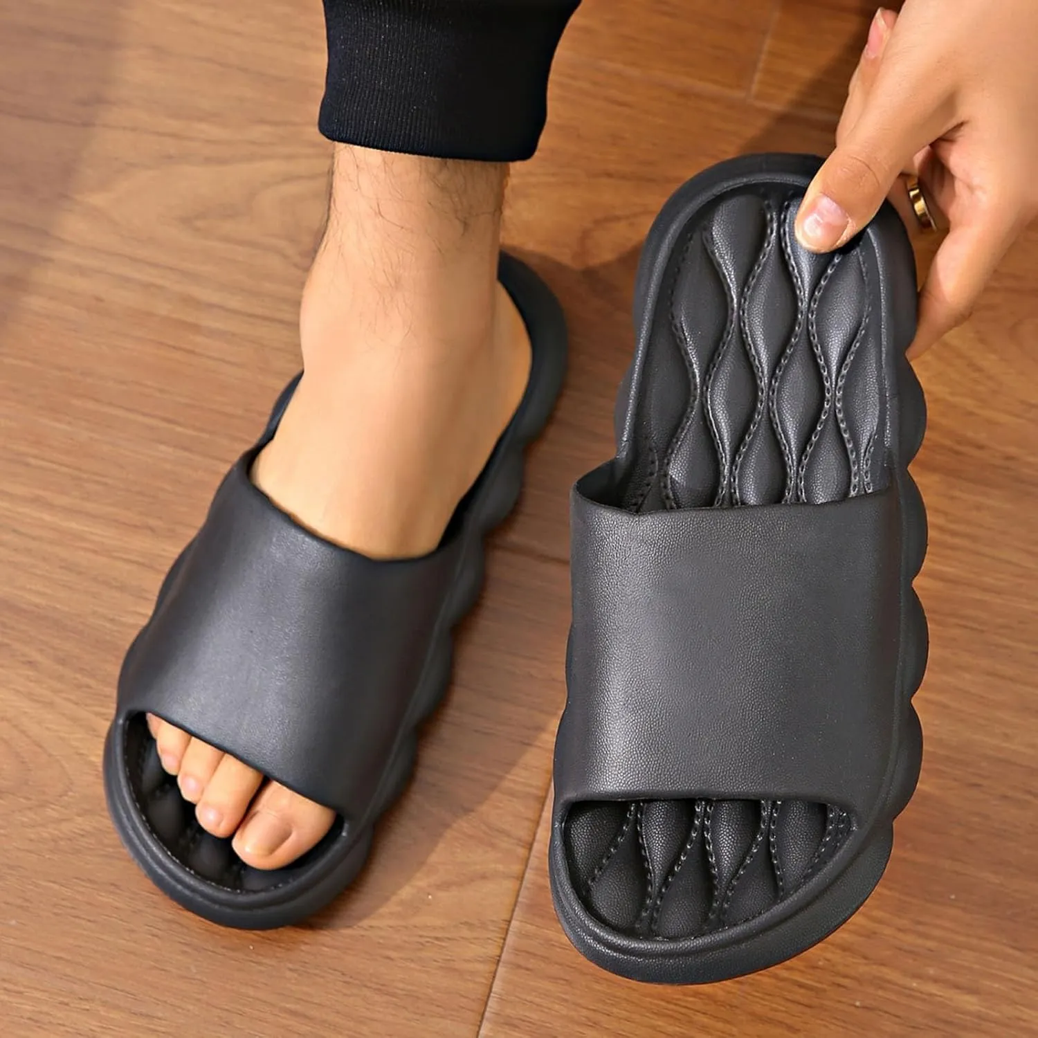 Cloud Slides Womens Shower Shoes Mens Pillow Slippers Bathroom Slipper Soft Sole Open Toe Quick Drying