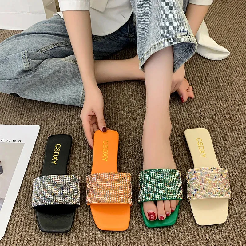 Fashion Slipper Slides with Pearls for Women