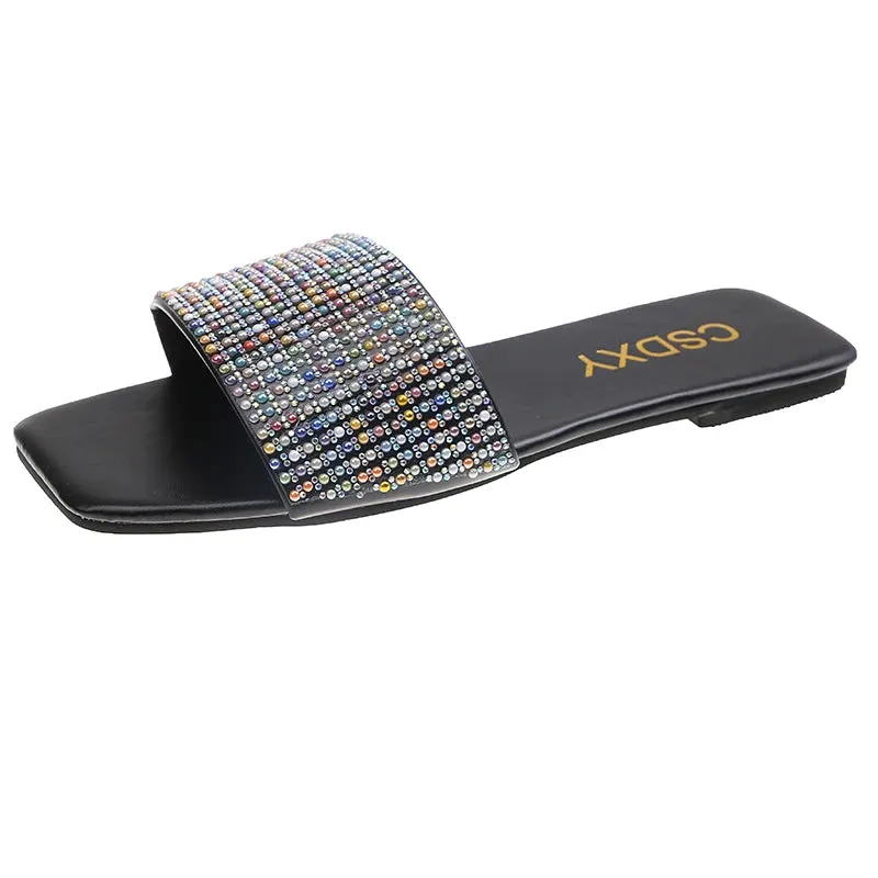 Fashion Slipper Slides with Pearls for Women