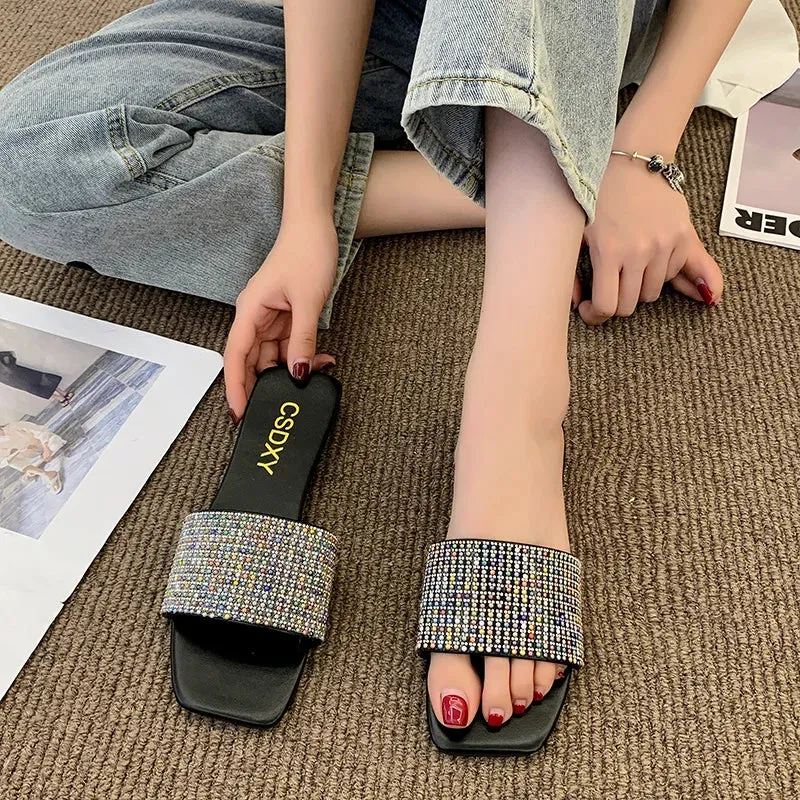 Fashion Slipper Slides with Pearls for Women