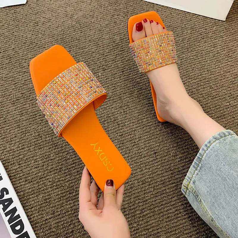 Fashion Slipper Slides with Pearls for Women