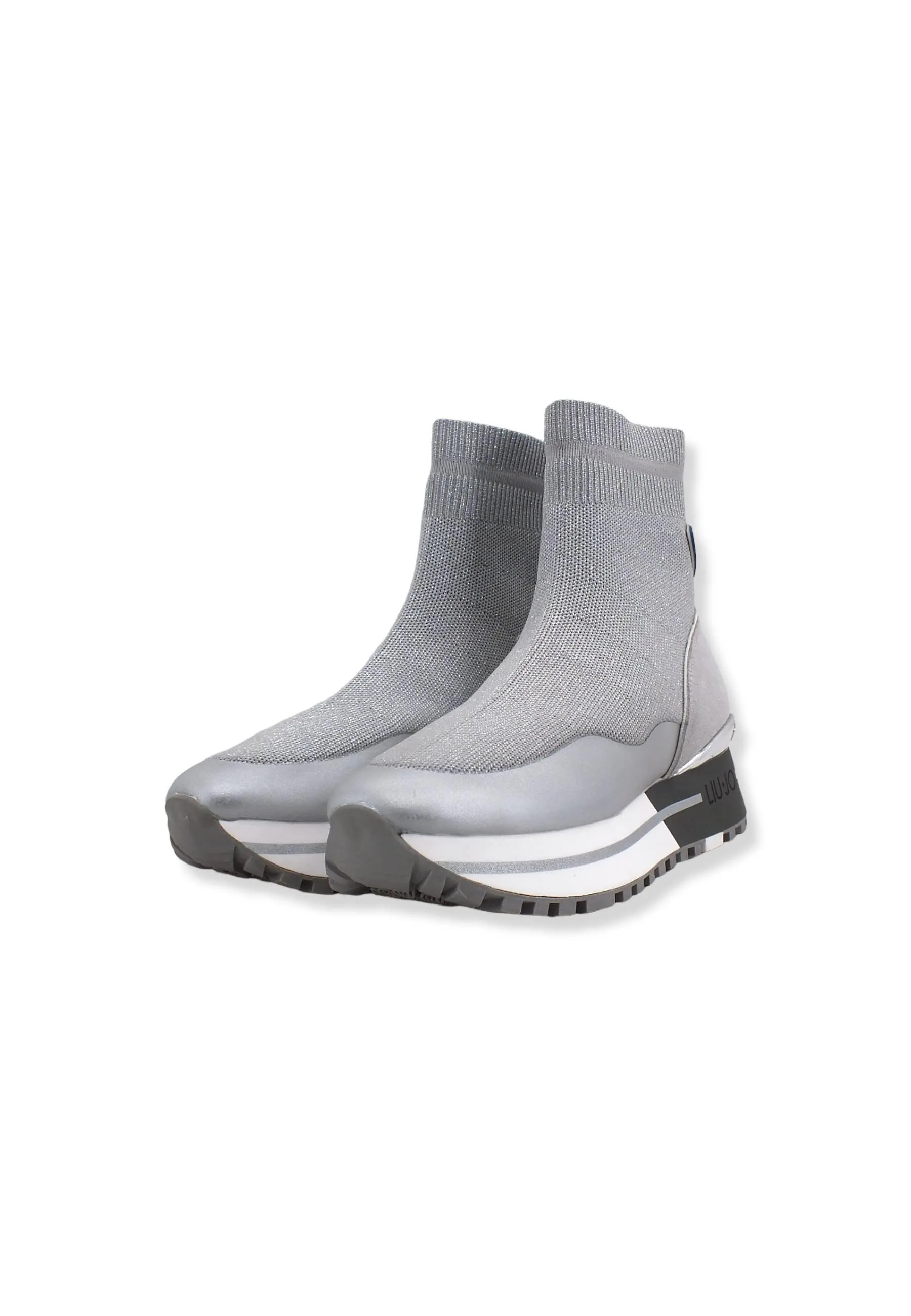 LIU JO Maxi Wonder 51 Sneaker Calzino Donna Silver BF2109TX234
