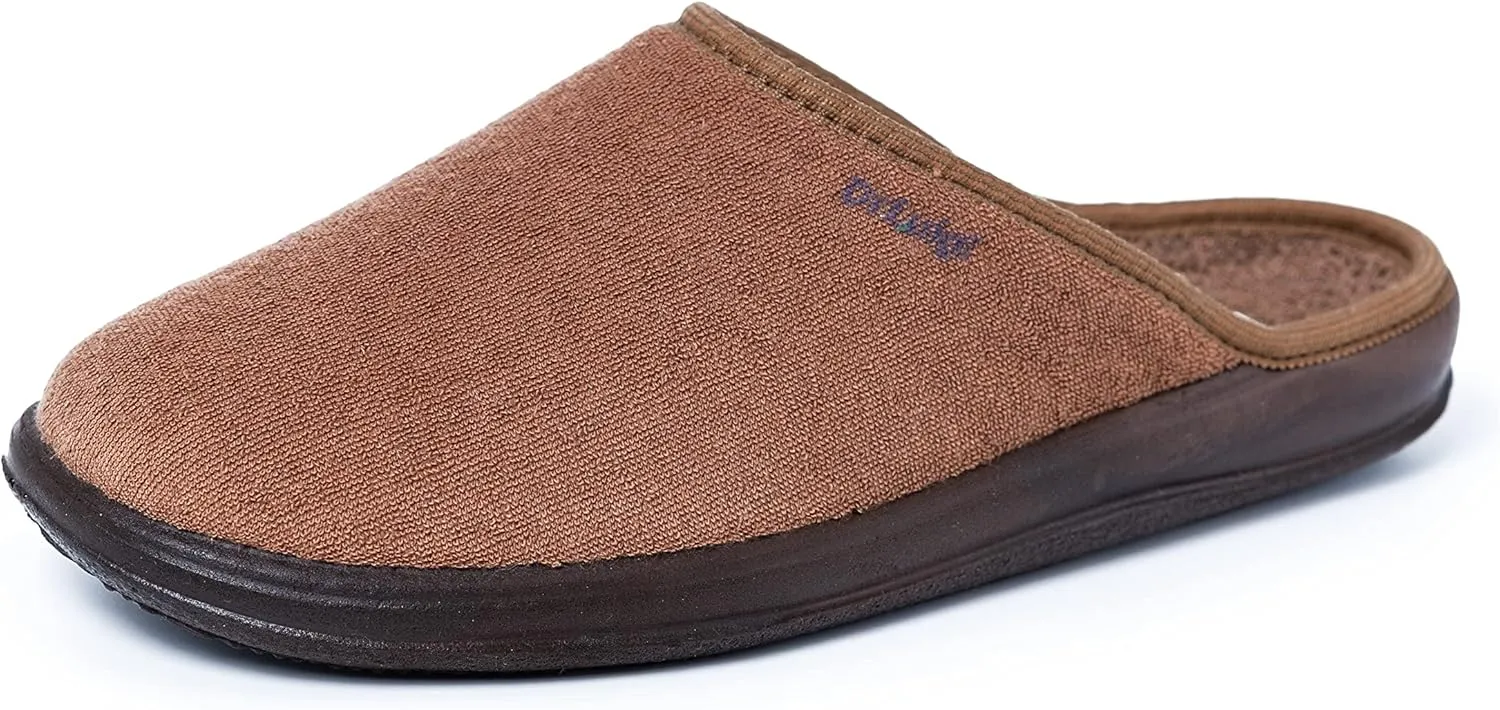 Medical Slippers for Men - Memory Foam Shoes Indoor Outdoor Italian Cotton - Made in EU - Relieves Pressure, Improves Peripheral Blood Circulation