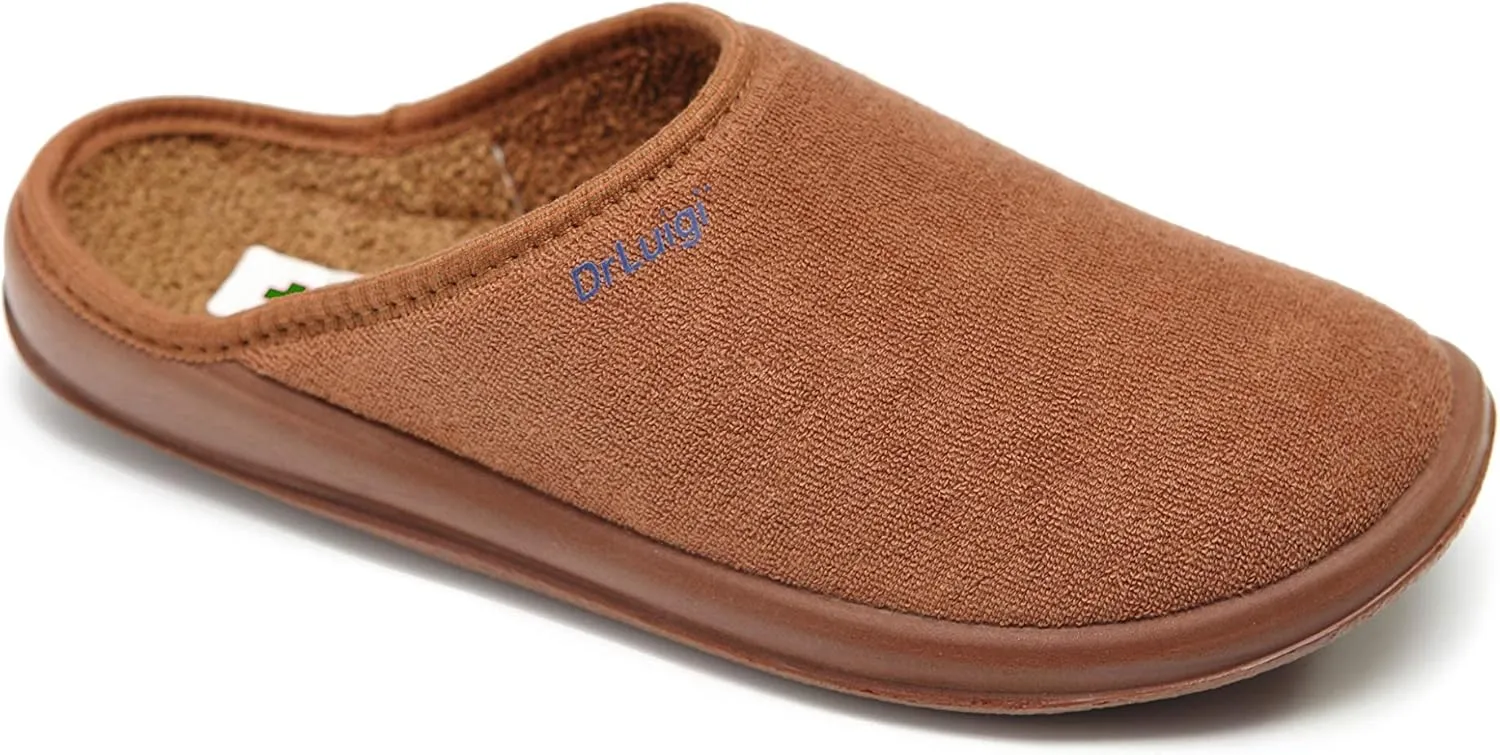 Medical Slippers for Men - Memory Foam Shoes Indoor Outdoor Italian Cotton - Made in EU - Relieves Pressure, Improves Peripheral Blood Circulation