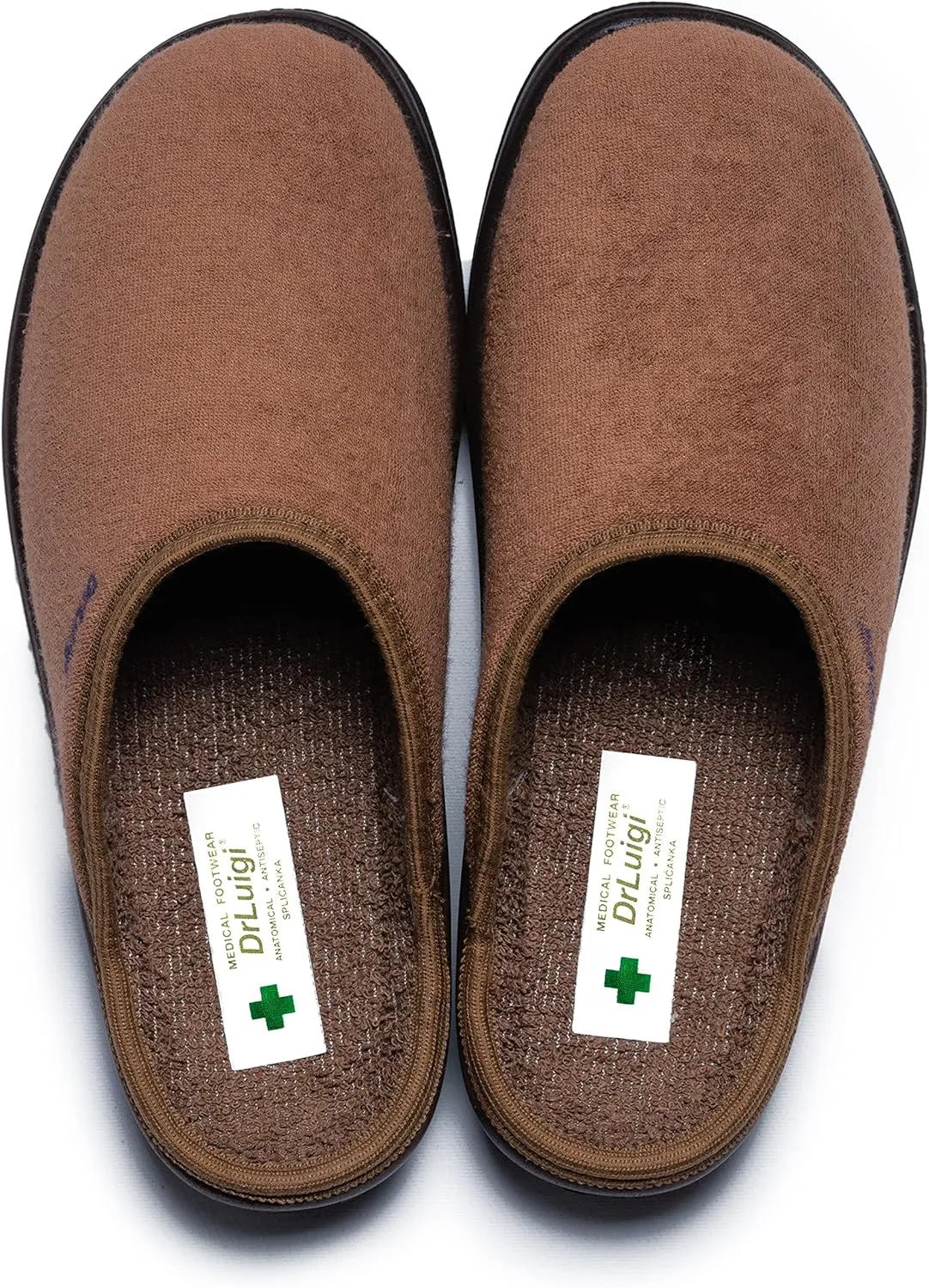 Medical Slippers for Men - Memory Foam Shoes Indoor Outdoor Italian Cotton - Made in EU - Relieves Pressure, Improves Peripheral Blood Circulation