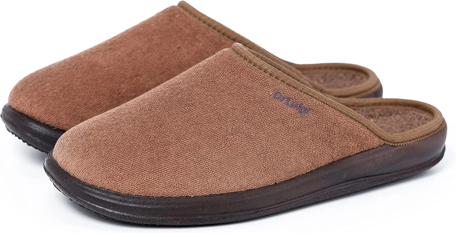 Medical Slippers for Men - Memory Foam Shoes Indoor Outdoor Italian Cotton - Made in EU - Relieves Pressure, Improves Peripheral Blood Circulation