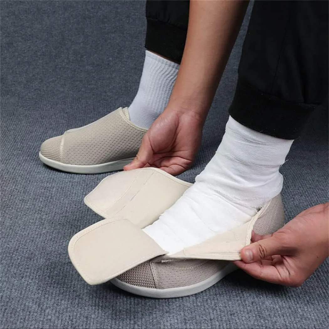 Men Women Edema Shoes, Memory Foam Diabetic Slipper Unisex Outdoor Indoor Orthopaedic Slippers Anti-Skid Wide Fit Swollen Feet Shoes