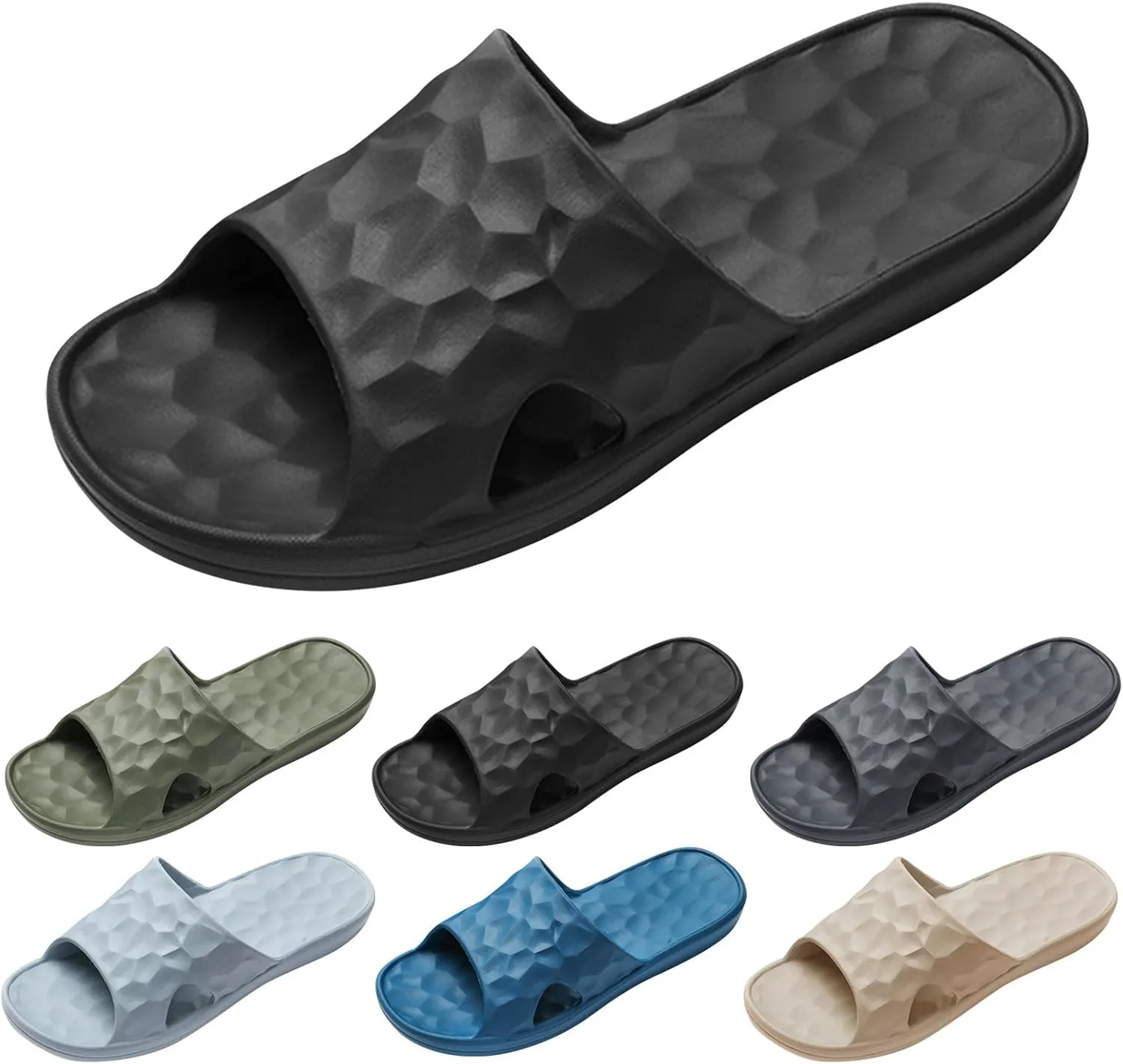 Shower Shoes Men Slippers for Men Outdoor Shower Shoes Quick Drying Sandals Indoor and Outdoor for Living Room Pool Beach Spa Public Showers Bathroom House and Pool Sandals Foldable