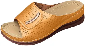 Wedge Sandals For Women Slingback Wedges Wide Strap Orthopedic Ortho Orthotic Strappy Supportive Comfortable Comfort Arch Wedge Slippers Breathable Beach Walking Fashion Trendy Shoes